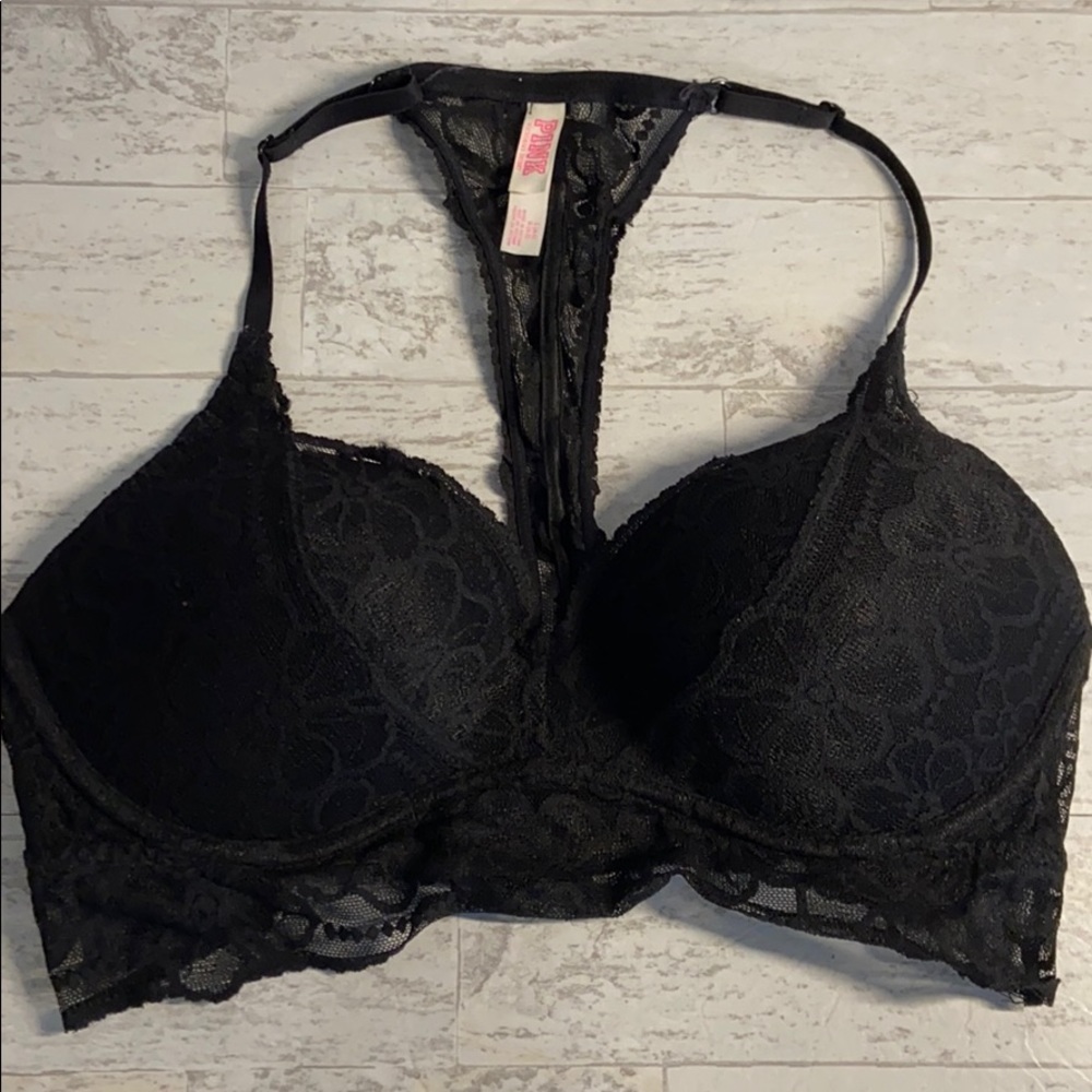 Black racer back bralett size L